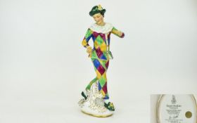 Royal Doulton Prestige Hand Made and Hand Decorated Figure ''Harlequin'. HN2737, multicoloured.