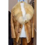 Vintage Fox Fur Jacket Hip length ladies jacket with statement fox fur shawl collar, side seam