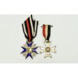 Two WW1 Prussian Medal Crosses Award For Target Practise (Marksmanship) & Service Cross