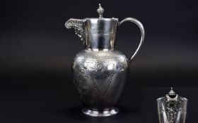 A Silver Plated Water Jug/Carafe Late 19