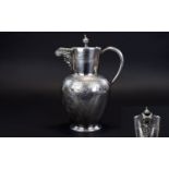 A Silver Plated Water Jug/Carafe Late 19