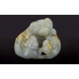 Antique Period Chinese White Jade Three