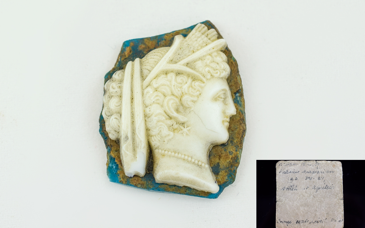 Early Roman White Paste Glass Cameo of t