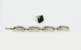 Silver Twist Barred Gate Style Bracelet,