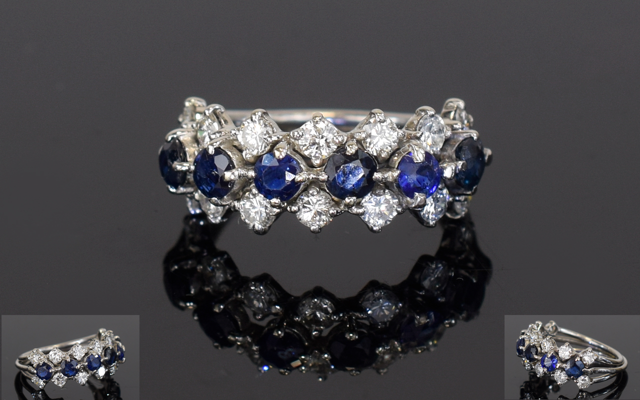 Sapphire And Diamond Dress Ring, Set Wit - Image 2 of 2