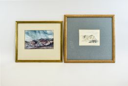 A Pair Of Framed Original Watercolours B