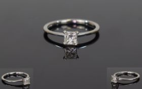 Platinum Diamond Solitaire Ring, Set Wit