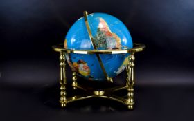 Decorative Gemstone Globe Gilt framed gl