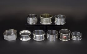 A Collection Of Mixed Metal Napkin Rings