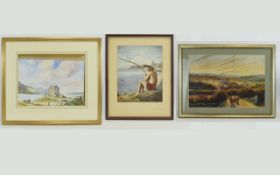A Collection Of Framed Watercolours And