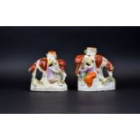 Staffordshire Pair of 19th Century Spill