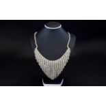 White Crystal Waterfall Necklace, the ce