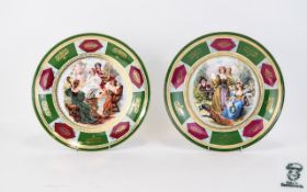 A Pair Of Decorative Czech Cabinet Plate