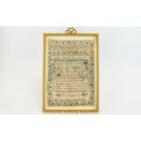 19th Century Cross Stitch Sampler Dated