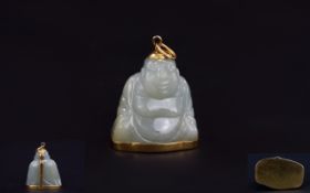 Antique Period Jade Figural Pendant In T