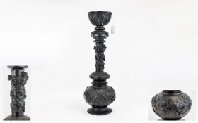 Large Bronze Incense Burner Globular Bas