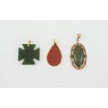 A Collection of 9ct Gold Mounted Stone S