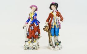 Samson Chelsea Derby - Late 19th Century Fine Quality Pair of Hand Painted Porcelain Figures,