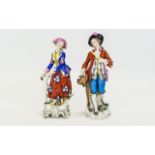 Samson Chelsea Derby - Late 19th Century Fine Quality Pair of Hand Painted Porcelain Figures,