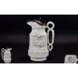 Charles Meigh 'York Minster' Pewter Lidded Stoneware Jug,