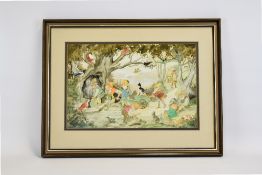 Illustration Interest Original Watercolour By Patience Arnold 1901-1992 'Stocking Up For Winter'