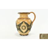 Doulton Lambeth Stone Ware Motto Jug / Pitcher with Applied Decoration and Verse to Side of Jug.