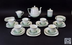 Art Deco Tea Service 27 Piece Salisbury Crown China,