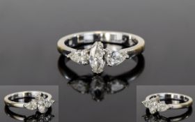 Ladies 18ct White Gold Three Stone Diamond Ring,