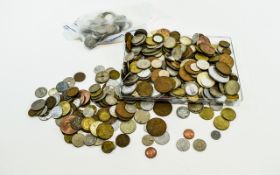 Mixed Lot Of World Coins, Mostly Base Metal,