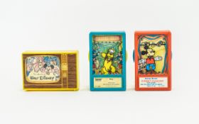 Disney Vintage Plastic Dancing Boxes - Features Pluto and Mickey Mouse Dancing + Walt Disney