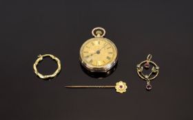 A Small Collection Of 9ct Gold Items Four items in total to include,