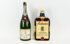Moet and Chandon Dry Imperial Large 1975 150 cl Bottle of Champagne (unopened) Together with 3