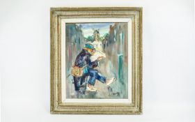 Impressionistic Oil On Canvas By L. Lecomte Original oil on canvas in later frame by L.