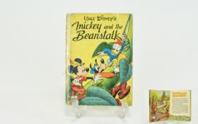 Vintage Walt Disney Collectable Hardcover Book ' Mickey and The Beanstalk.