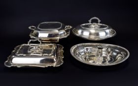 A Collection Of Early 20th Century EPNS Serve Ware Seven items in total to include twin handle