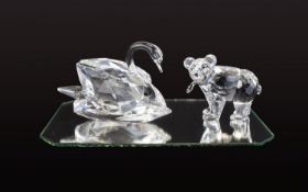 Swarovski Silver Crystal Figures ( 2 ) In Total.