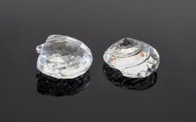 Swarovski Crystal Shells ( 2 ) In Total. Comprises 1/ Sun Catcher Blue A 9100 NR 000 094 B35.