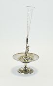 Silver Plated Figural Epergne, With Single Trumpet Shaped Glass Posy Holder,