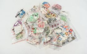 Large polythene bag full of sorted Machin GB stamps with various values. Ideal for variety hunters.