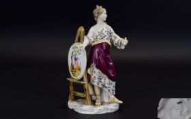 Volkstedt Late 19th Century Hand Painted Porcelain Figure of a Young Artist,