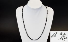 Antique Whitby Jet Necklace Requires some restoration, being broken into two lengths,