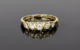 Ladies 14ct Gold CZ 5 Stone Dress Ring. Marked 585 - 14ct. 2.8 grams. As New Condition.