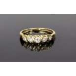 Ladies 14ct Gold CZ 5 Stone Dress Ring. Marked 585 - 14ct. 2.8 grams. As New Condition.