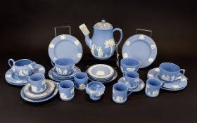 Wedgwood Blue Jasper Assorted Tea and Coffee Set.