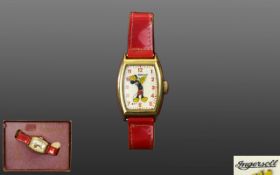 Ingersoll 1940's - Mickey Mouse Mechanical Wrist Watch In Original State,