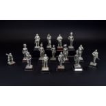 Royal Hampshire Art Foundry - A Good Collection of Quality 1970's Silvered Pewter British Soldier