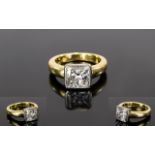 Ladies 18ct Single Stone Diamond Ring The princess cut diamond of excellent colour,