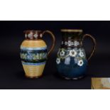 Doulton Lambeth Late 19th Century Jugs ( 2 ) Two In Total.