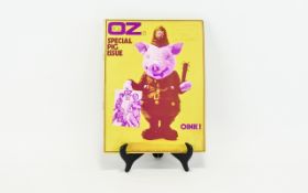 Oz Magazine Issue 35 May 1971 Special Pig Issue Original neon yellow pig cover of Richard Neville's