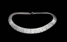 Egyptian Style Solid Silver Collar / Necklace - Panther Design. Fully Hallmarked for Silver, Boxed.